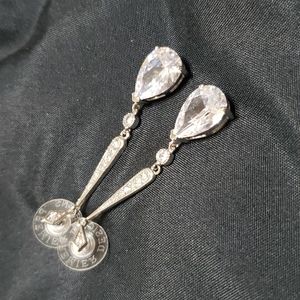 Premier Designs Silvertone CZ Earrings